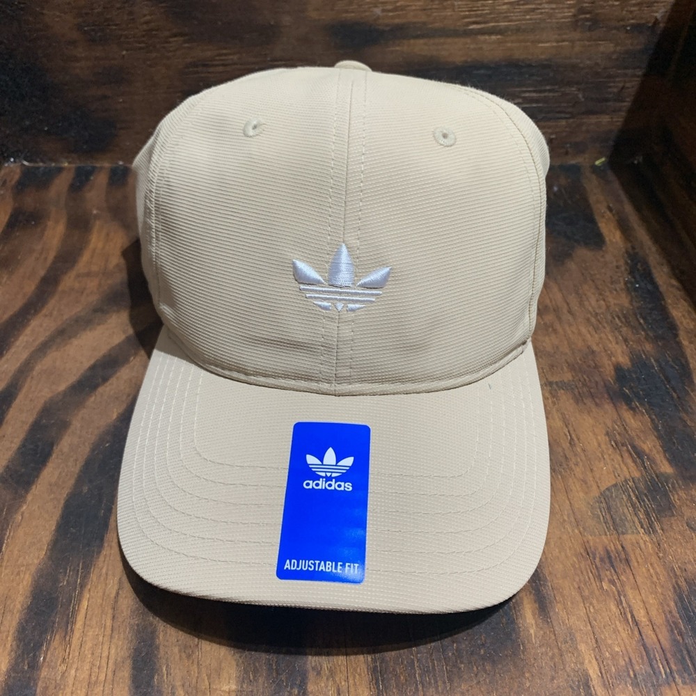 adidas Originals Trefoil Hat‎ Mens Snapback Adjustable Beacon Cap Beige White